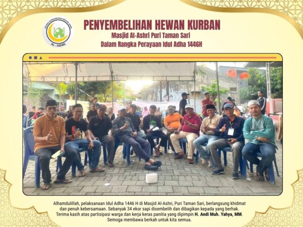 Penyembelihan Hewan Kurban di Masjid Al-Ashri Puri Taman Sari dalam Rangka Perayaan Idul Adha 1446H
